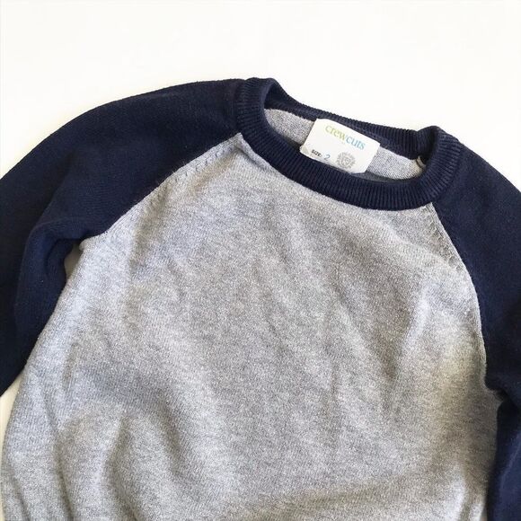Crewcuts blue/gray light knit sweater VGUC 2T - Picture 2 of 4